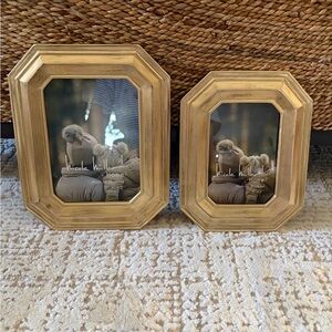 Nicole Miller Brushed Gold Octagonal Picture Frame Duo